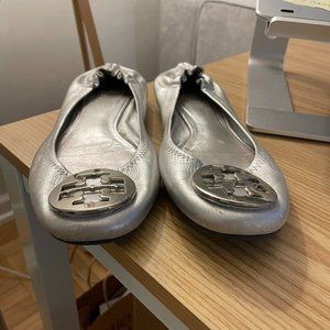 Tory Burch Silver Flat